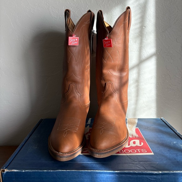 Tony Lama 4013 Brown Leather Western Boots | Men’s 8.5 EE | Discontinued | NWT - Picture 3 of 11